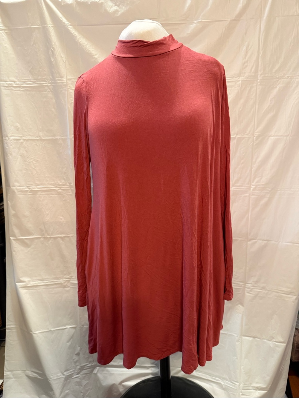 Agnes & Dora Long Sleeve Mock Neck Swing Dress With Pockets- Women’s XXL